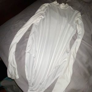 White turtleneck bodysuit